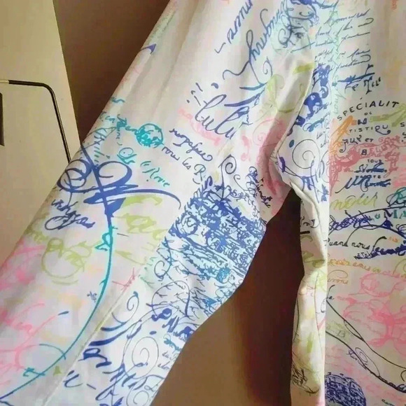 Stunning! Anthony's Resort Wear M Paris Print Vibrant Colors Jacket Long Sleeve - Picture 7 of 13